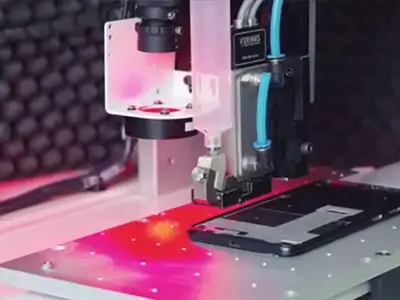 CCD视觉点胶机设备工作图